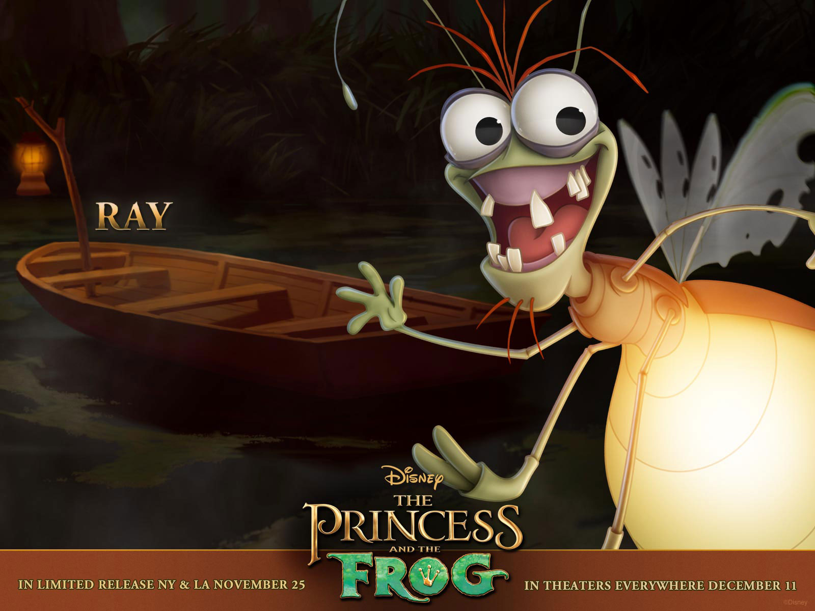 3d обои the Princess and the Frog - улыбающийся жук  вода # 23277