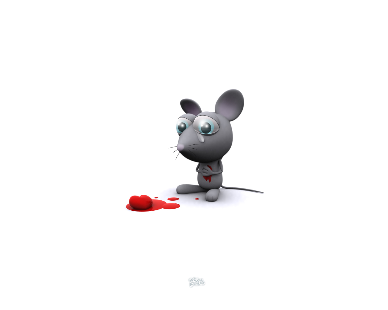 3d обои Сердце мышки разорвалось от любви  мыши # 59743
