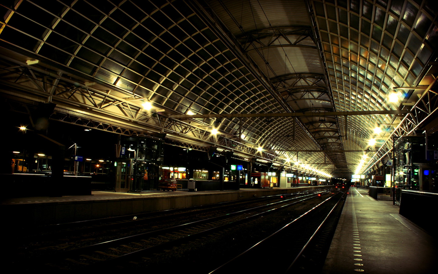 3d обои Станция метро, огоньки, рельсы  техника # 83225