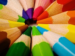 3d обои Цветные карандаши сложены кругом  позитив