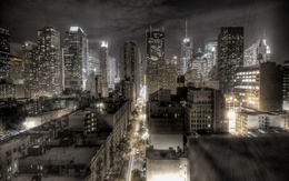 3d обои Ночной город Нью-Йорк  ночь