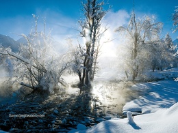 3d обои Зимний пейзаж от Samedan Graubunden  солнце