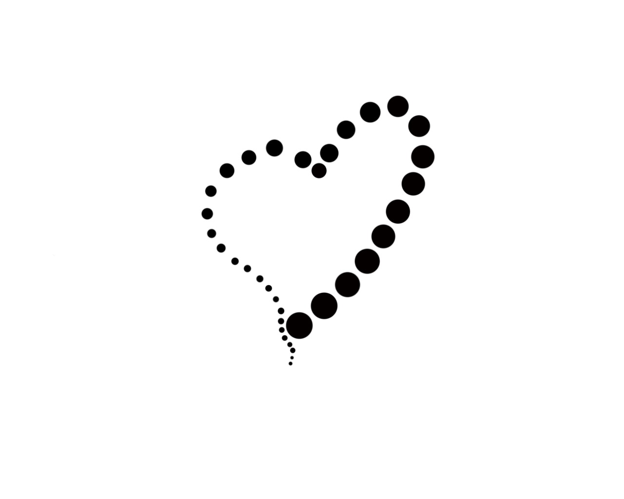 3d обои сердце из черных точек  минимализм # 54709