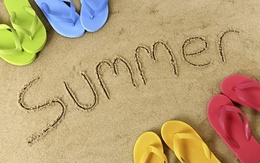 3d обои Summer лето, песок, пляжные сланцы  позитив