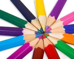 3d обои цветные карандаши уложенные в круг  позитив