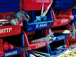 3d обои Ящики с компьютерными инструментами (HTTP, E-Mail, FTP, domains, linux, folder, sQl)  техника