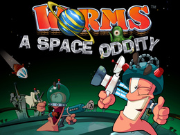 3d обои Worms (червячки) a space oddity, игра про червячков  милитари