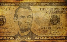 3d обои Линкольн на пятидолларовой купюре, Five dollars, Lincoln  деньги