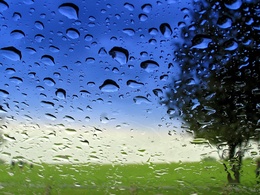 3d обои Капли дождя на стекле  дождь