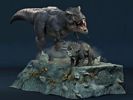 3d обои Jurassic Park Монумент с динозаврами, останки  динозавры