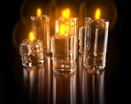3d обои Так готично-свечи в прозрачных подсвечниках  готические