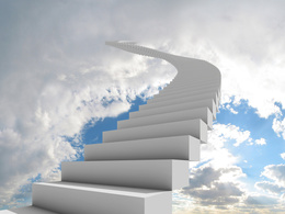 3d обои Белая лестница ведет в небеса  сюрреализм