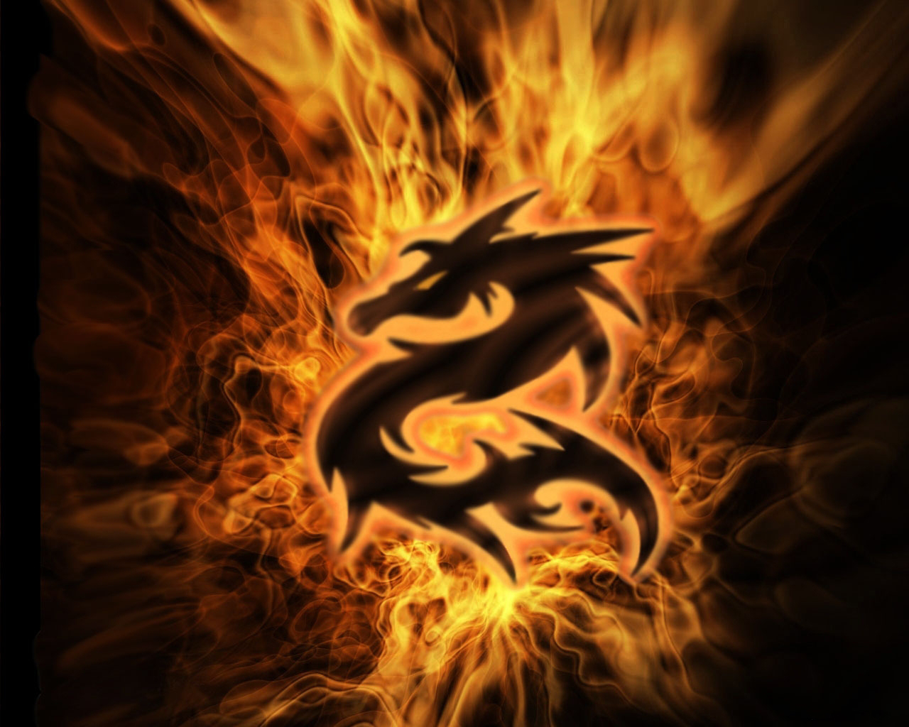 3d обои Огненный дракон  знаки # 41324