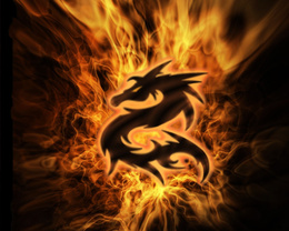 3d обои Огненный дракон  знаки