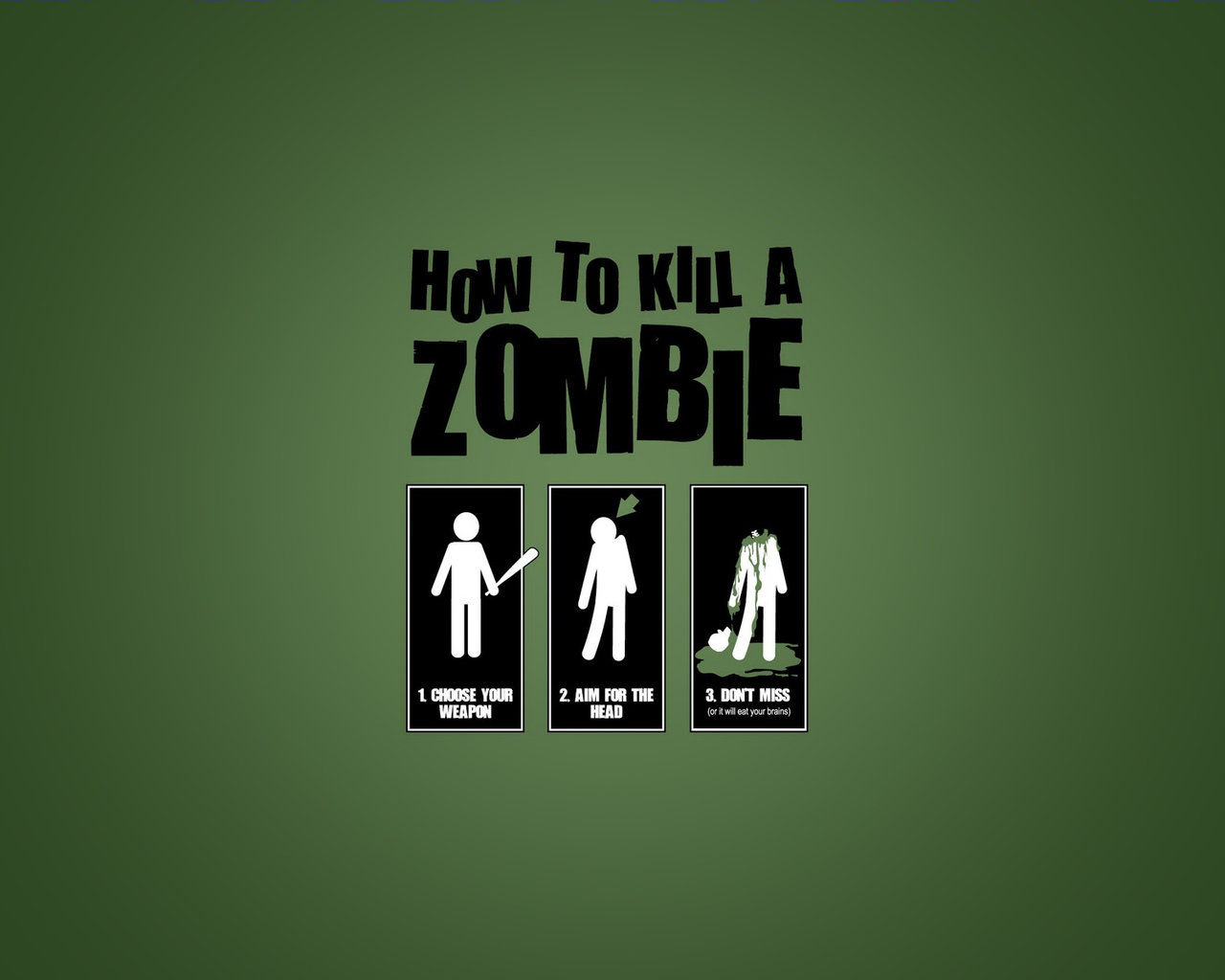 3d обои How to kill a zombie  смешные # 80357