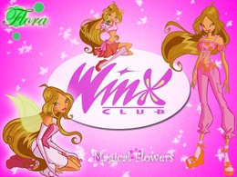 3d обои Flora winx club magical flowers  мультики