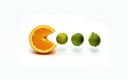 3d обои Апельсин ест лаймы  игры