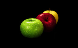 3d обои Три яблока цвета светофора  позитив
