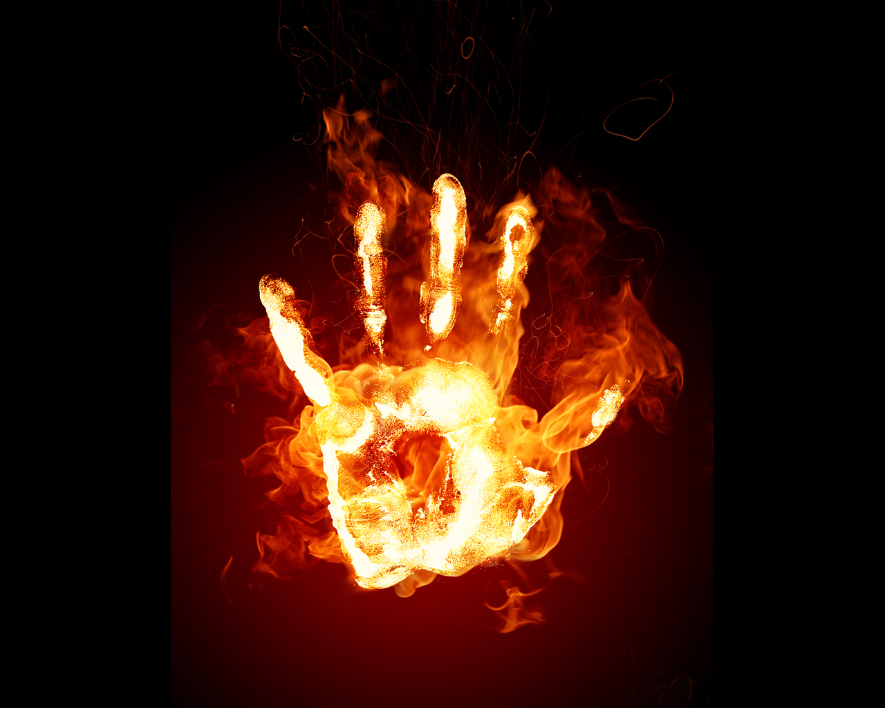 3d обои Рука в огне  руки # 79297