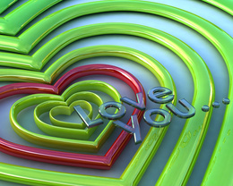 3d обои Блестящие сердечки Love You  3d графика