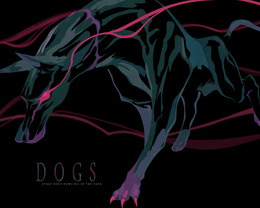3d обои Красноглазая собака (DOGS Stray dogs howling in the dark)  собаки