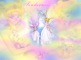 3d обои Tenderness  ангелы