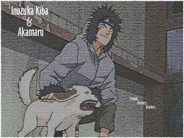 3d обои Inuzuka Kiba & Akamaru Friends Partners Brothers  собаки