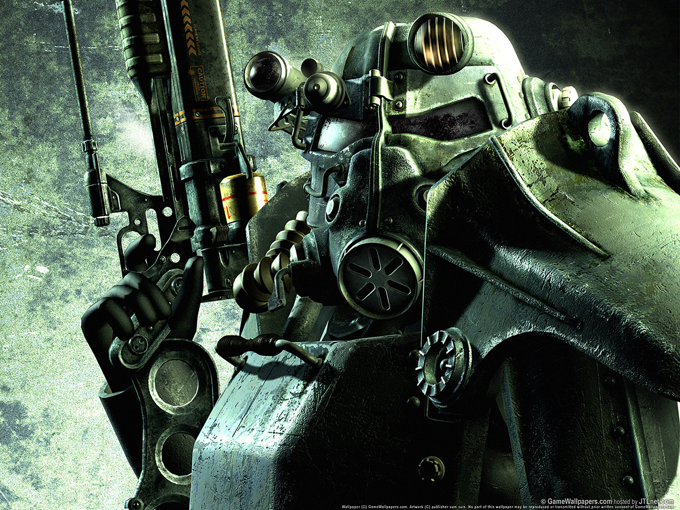 3d обои Робот с пистолетом из Fallout 3  фантастика # 83472