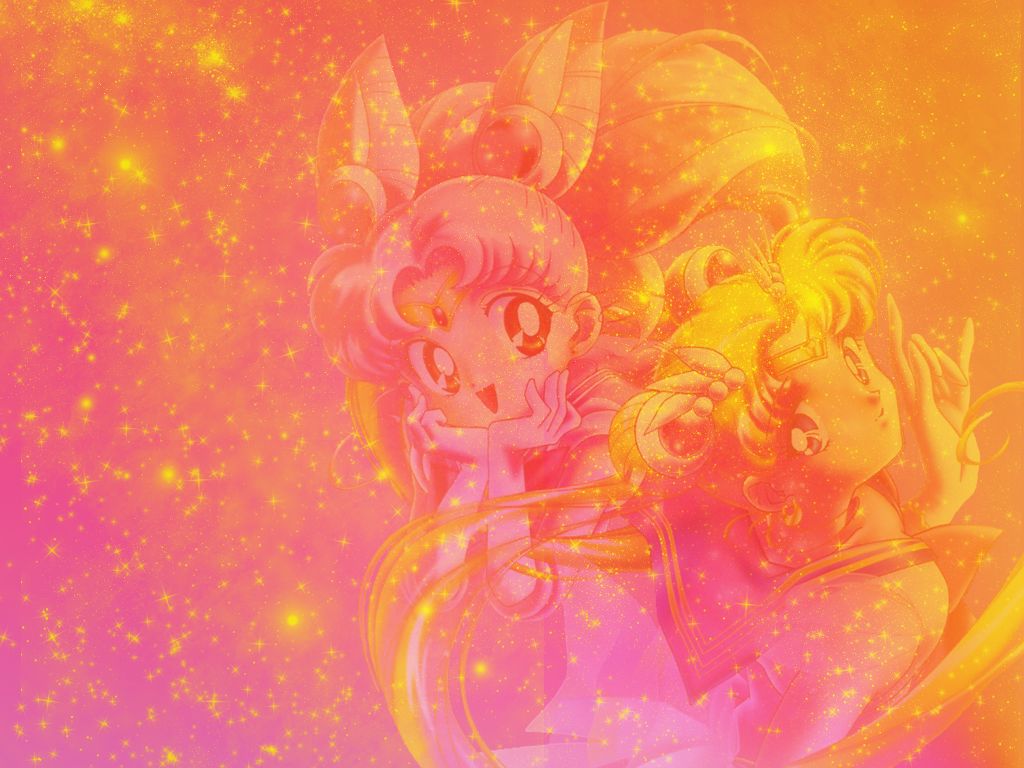 3d обои Sailor Moon and Chibi Moon  дети # 34160