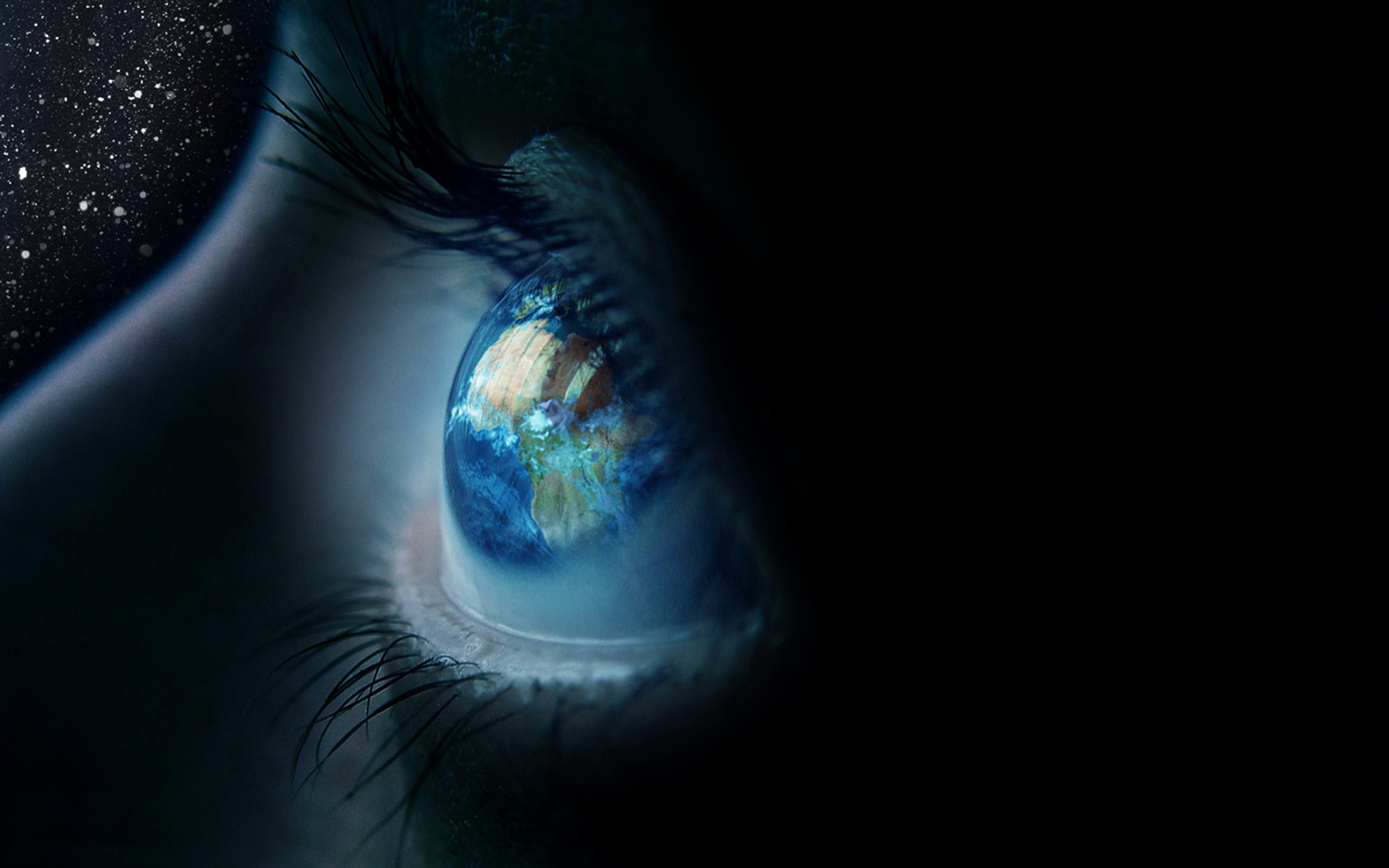 3d обои Отражение глаз, земля, планета  глаза # 23754