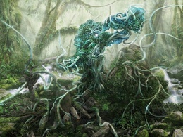 3d обои Космическое дерево в джунглях  сюрреализм