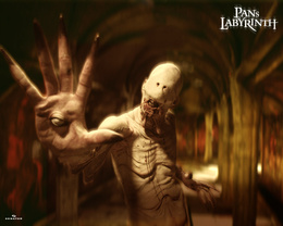 3d обои Монстр показывает руку с глазом из фильма «Лабиринт Фавна / El Laberinto del Fauno»  (Pans Labyrinth)  кровь