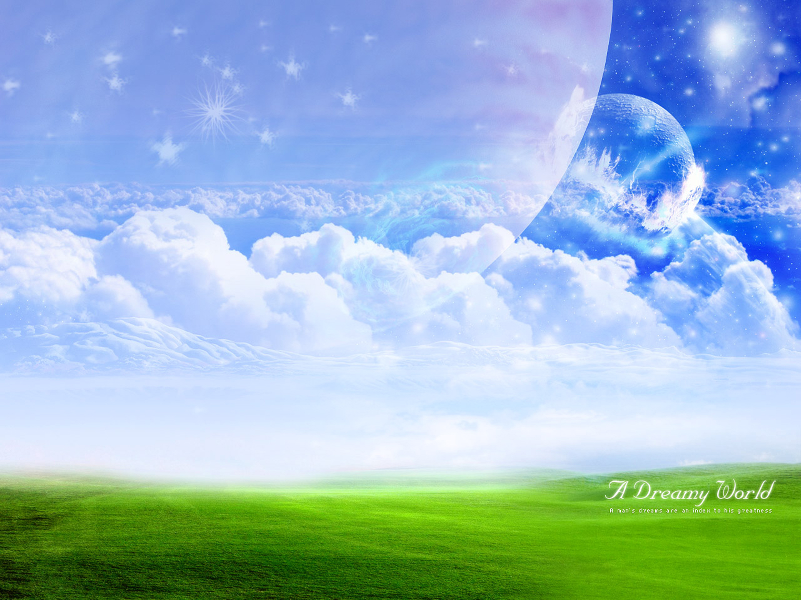 3d обои Альтернативный мир (A Dreamy World, a mans dreams are an index to his greatness)  космос # 45417