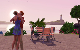 3d обои Как хочется в зимний студёный день побывать этом райском уголке, где растут пальмы, плещется голубой океан и царит любовь.. Игра The Sims 3  1280х800