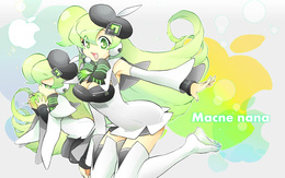 3d обои Зеленоволосая анимешка (Macne nana)  эмоциональные