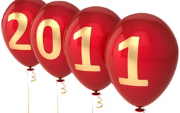 3d обои Скоро Новый год! Шары с надписью 2 0 1 1  воздушные шары