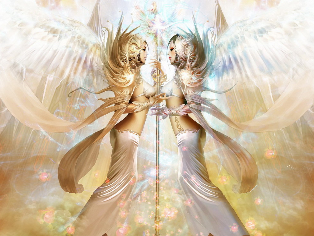 3d обои Ангелы  с жезлом  ангелы # 19445