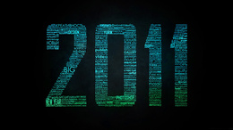 3d обои Надпись 2011 сложена из множества слов  новый год