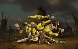 3d обои Много злобных Шреков (Shrek DreamWorks)  монстры