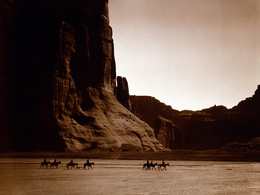 3d обои Ковбои на лошадях  в американском каньоне  лошади
