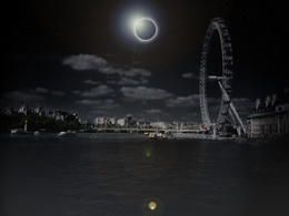 3d обои Солнечное затмение над Лондоном  ретушь