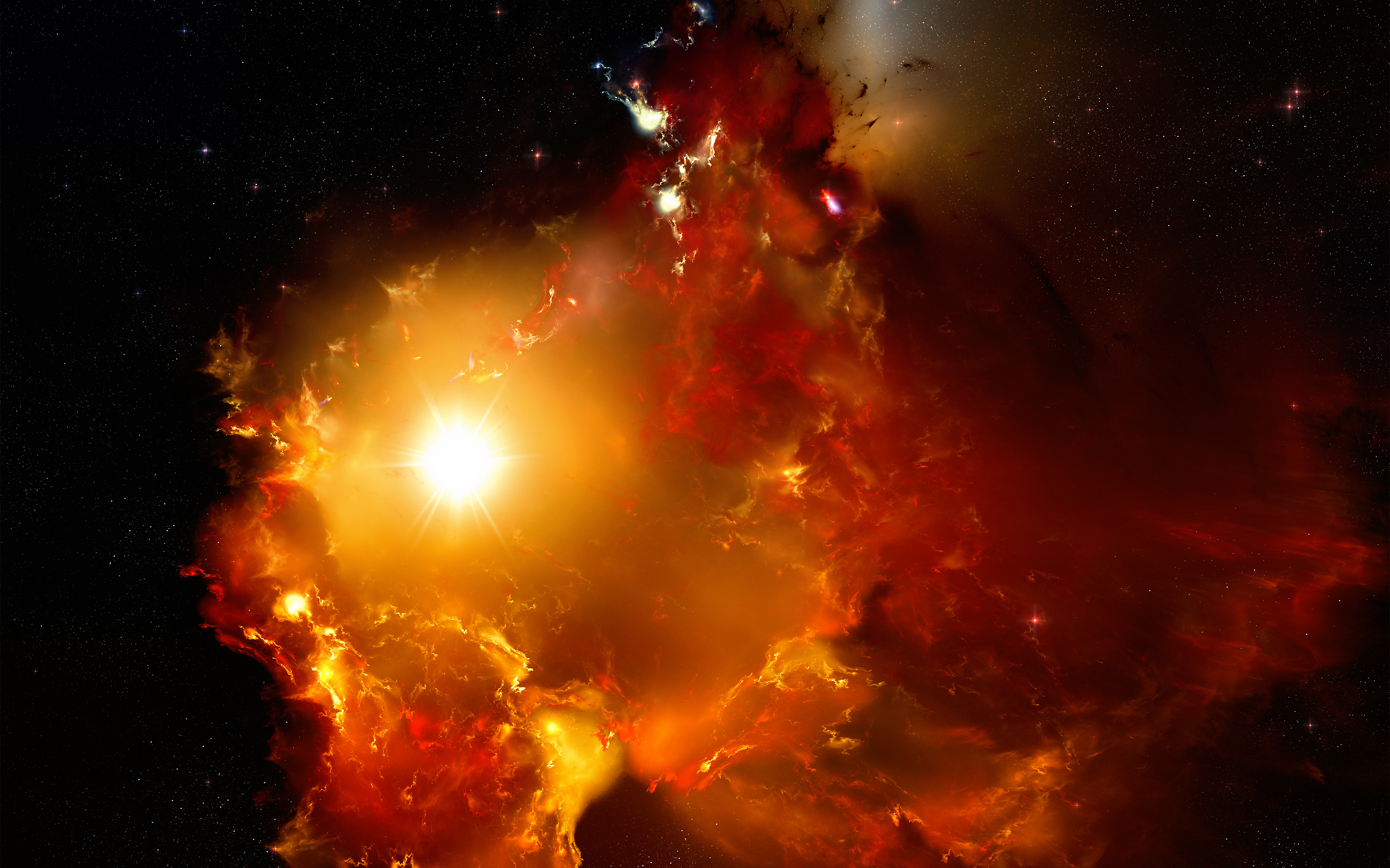 3d обои Неизвестная галлактика огненного цвета  космос # 45411