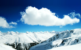 3d обои Вершины гор в снегу и облако  снег