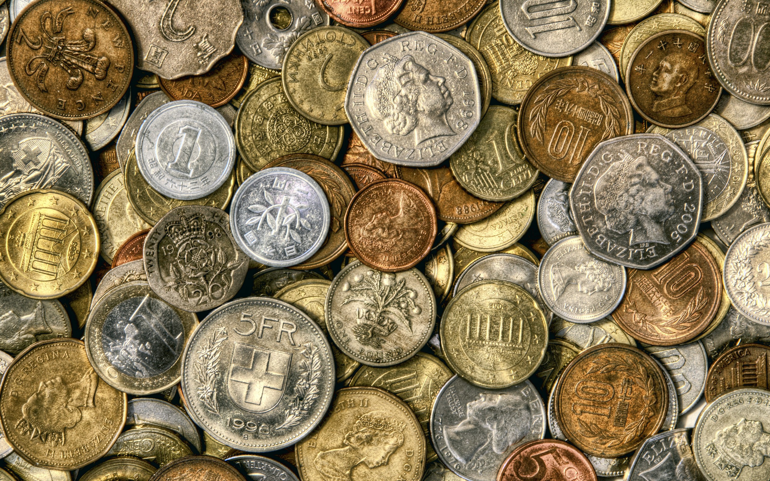 3d обои Старые монеты разных стран  деньги # 31712