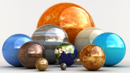 3d обои Планеты в виде глянцевых шаров  3d графика