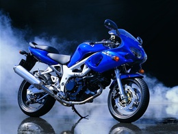 3d обои Синий мотоцикл  дым