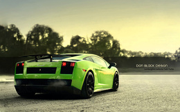 3d обои Зелёная гоночная машина Don black design Lamborghini Gallardo Twin Turbo  дороги