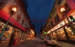 3d обои Китайский квартал с магазинами и вывесками (Grant, Asian Benaissance, China bazaar, one way)  авто
