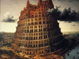 3d обои Питер Брейгель Старший - Вавилонская башня.  фэнтези