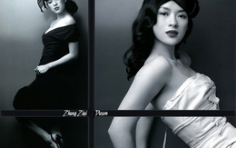 3d обои Zhang Ziyi Dream Черно-белая фотосессия модели  черно-белые